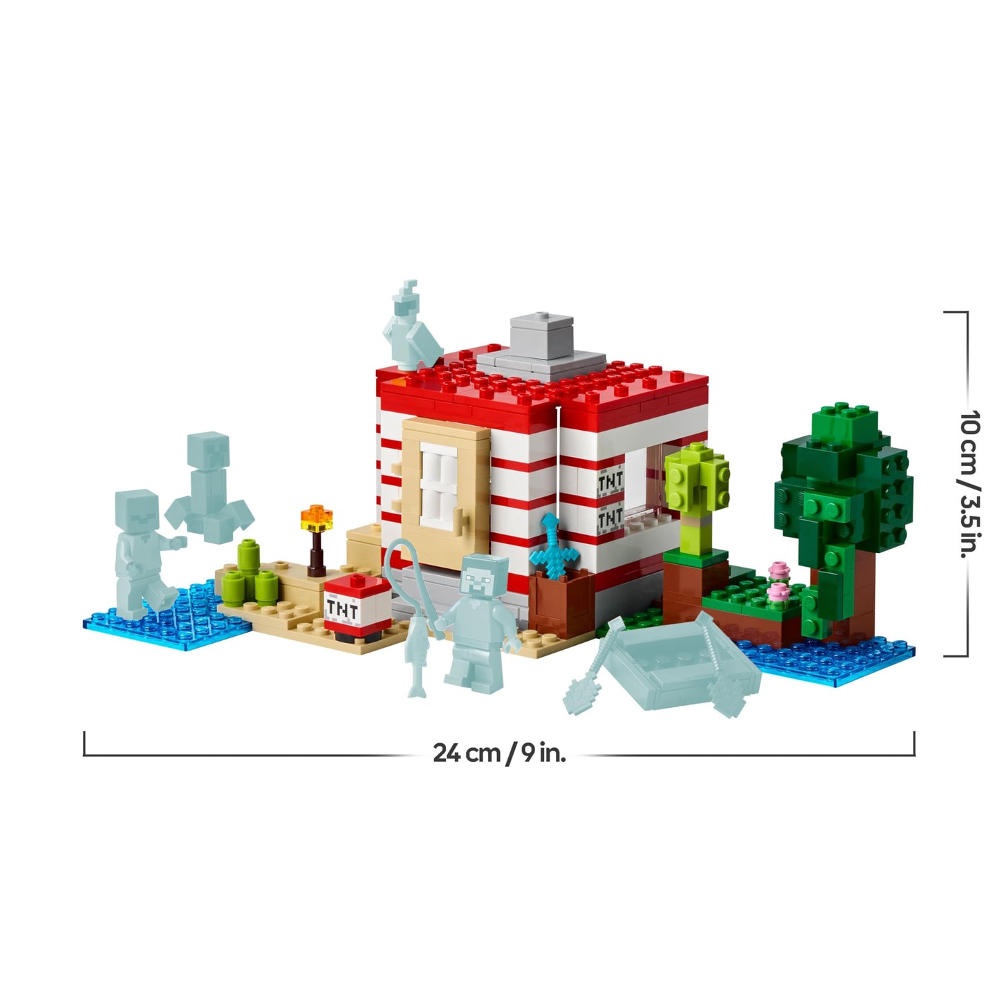 LEGO Minecraft The TNT Jungle House - Gamer toy for children - Interactive playset with boat, Steve, Creeper and Zombie minifigures - Gaming gift for girls and boys aged 8 and up - 21275