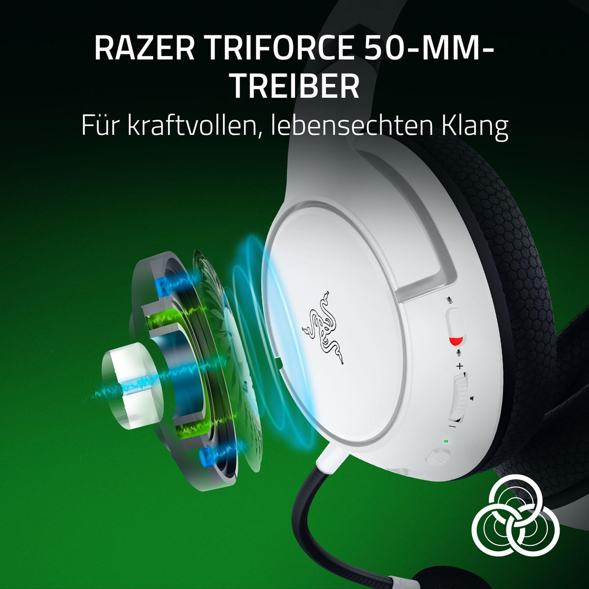 Razer Kaira HyperSpeed - Wireless Multi-Platform Gaming Headset for Xbox (HyperSpeed Wireless, Triforce 50mm Drivers, HyperClear Cardioid Mic, FlowKnit Memory Foam Ear Cushions) White - RZ04-0398