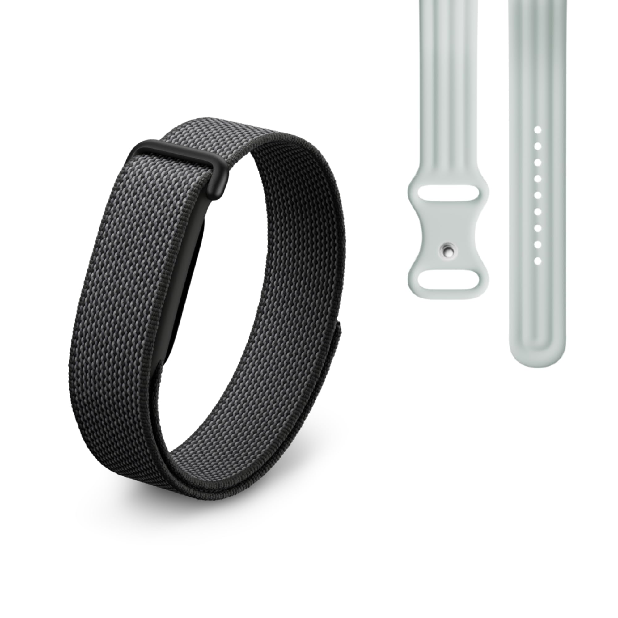 Google Fitbit Air - activity tracker without display with fitness tracking, heart rate measurement - compatible with iOS and Android - Obsidian + sports armband for the Fitbit Air - Fog, S