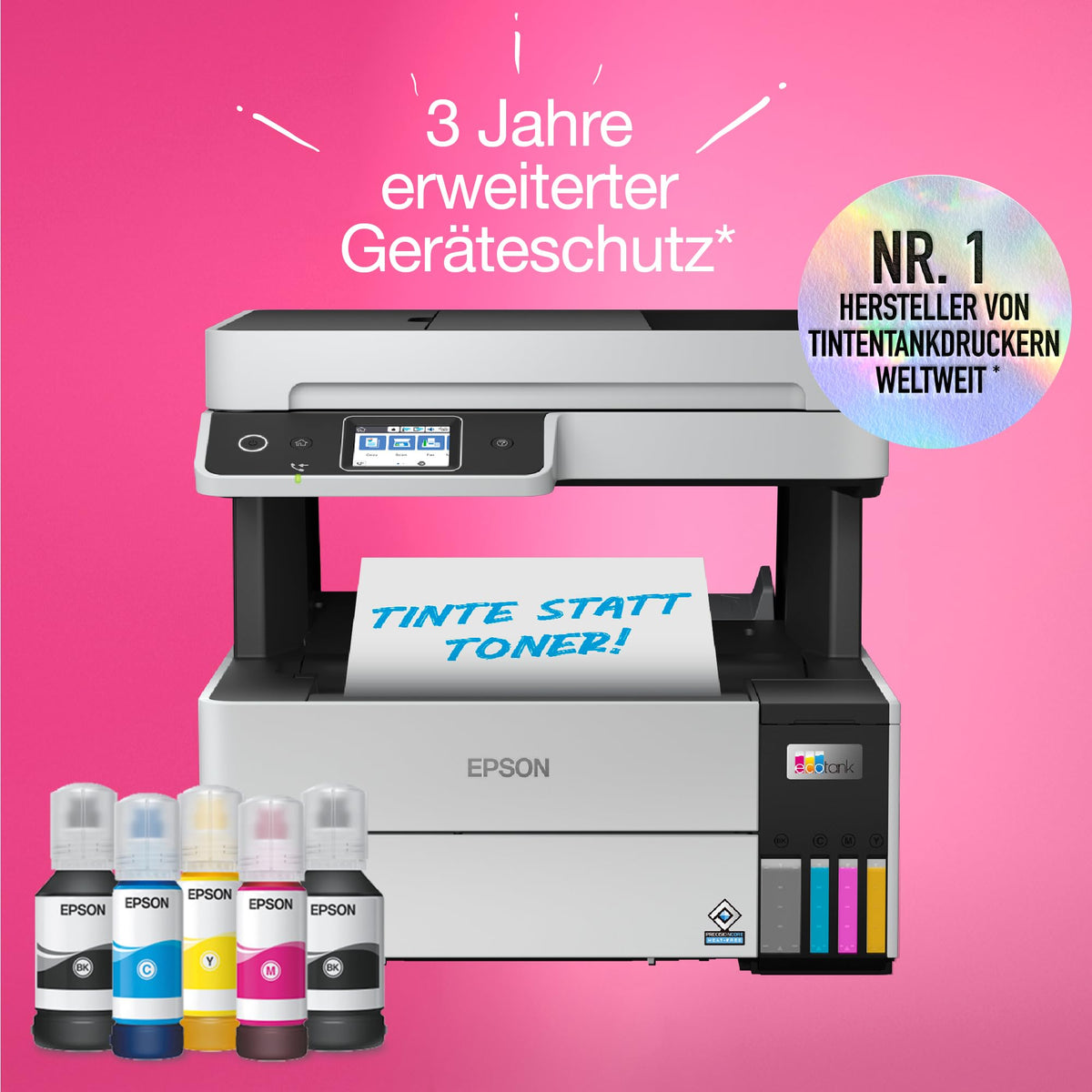 Epson EcoTank ET-5170 Ink Tank Printer | for small offices & businesses | WiFi & Ethernet | A4 | Print, Copy, Scan, Fax | Duplex Printing | 6.1 cm Touchscreen | ADF