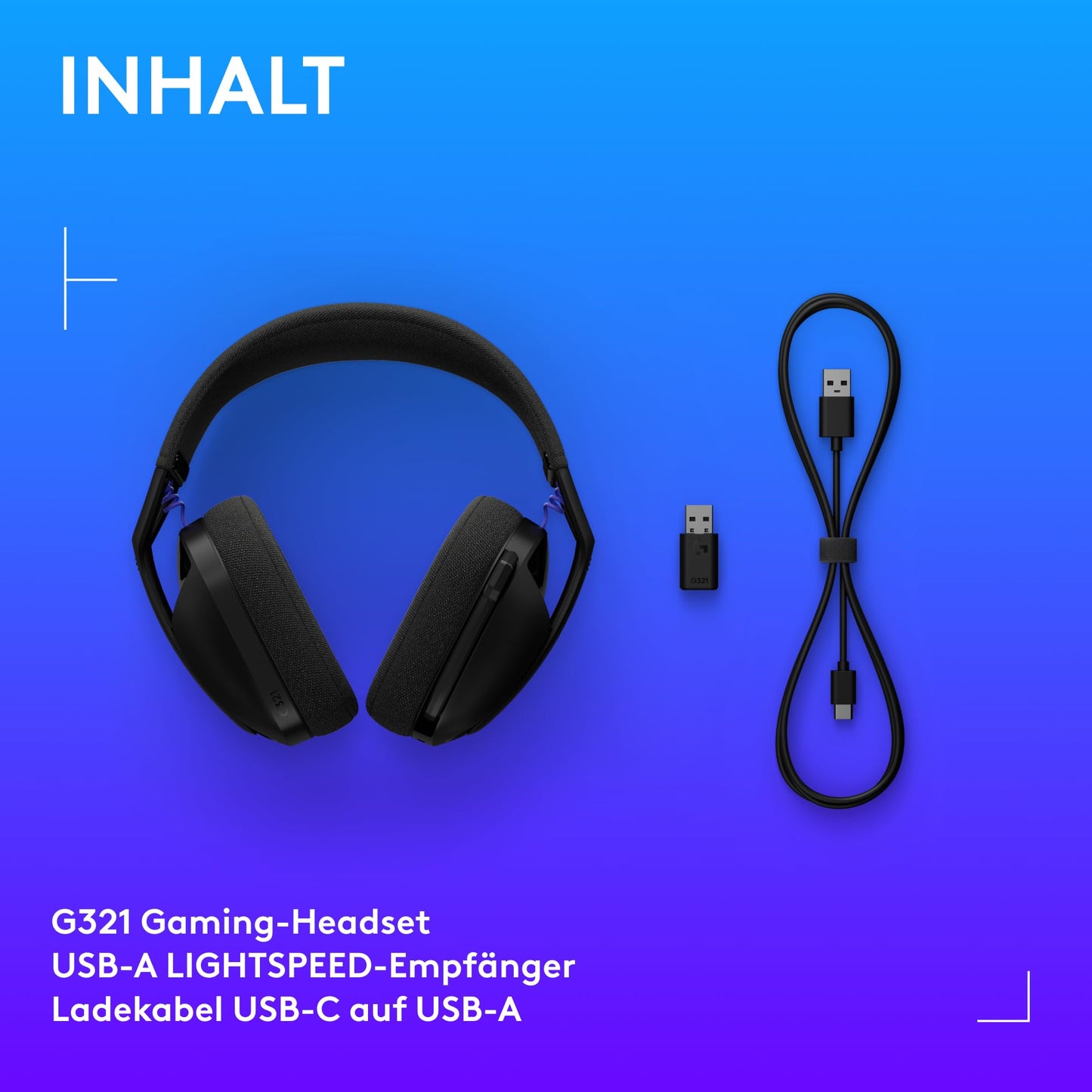 Logitech G G321 Lightspeed Wireless Bluetooth Gaming Headset, Dynamic Comfort and Fit, 16kHz Oscillating Microphone, 20+ Hour Battery Life, PC, PS4, PS5, Nintendo Switch, Mobile Device - Black - 981-001563