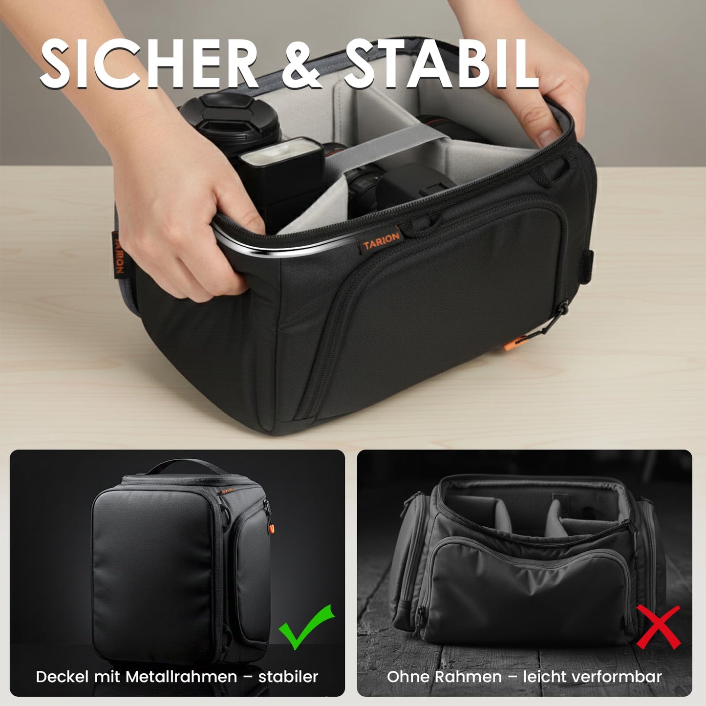 TARION camera insert bag Padded inner pocket with removable blanket - ShellCore_S