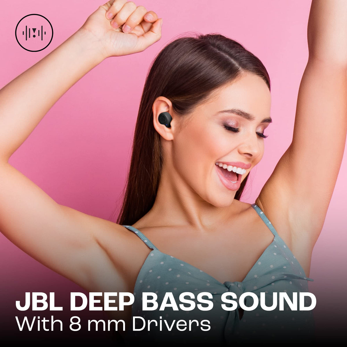 JBL Wave Buds – Wireless in-ear headphones with IP54 and IPX2 water resistance – Powerful bass and 32 hours of battery life – Black - JBLWBUDSBLK