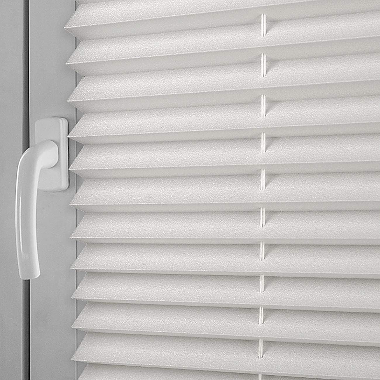 Sekey pleated blinds without drilling, window pleated blinds Klemmfix blinds 100 cm wide, tensioned opaque sun protection window blind, 100x150cm, white - 38B51009
