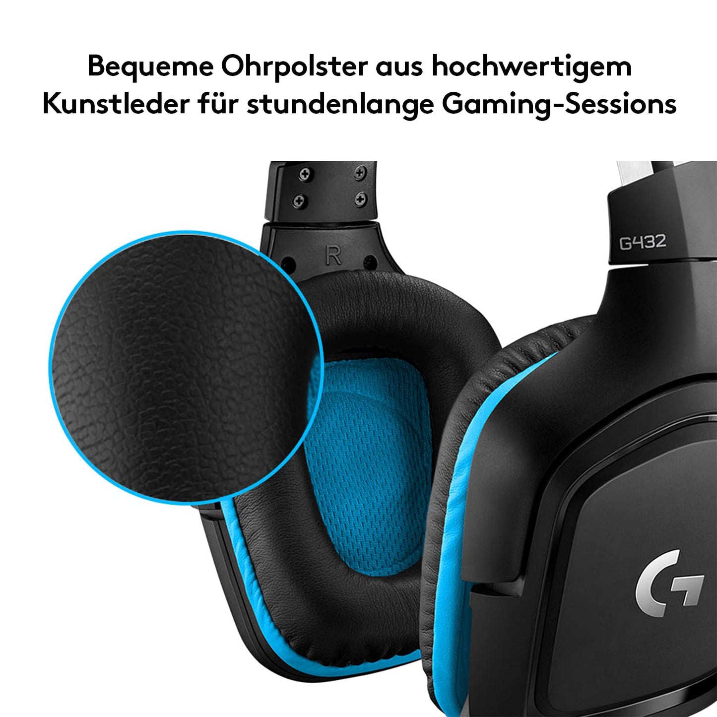 Logitech G432 Wired Gaming Headset, 7.1 Surround Sound, DTS Headphone:X 2.0, Boom Microphone with Flip Mute, Leatherette Ear Pads, PC/Mac/Xbox One/PS4/Nintendo Switch - Black - 981-000770