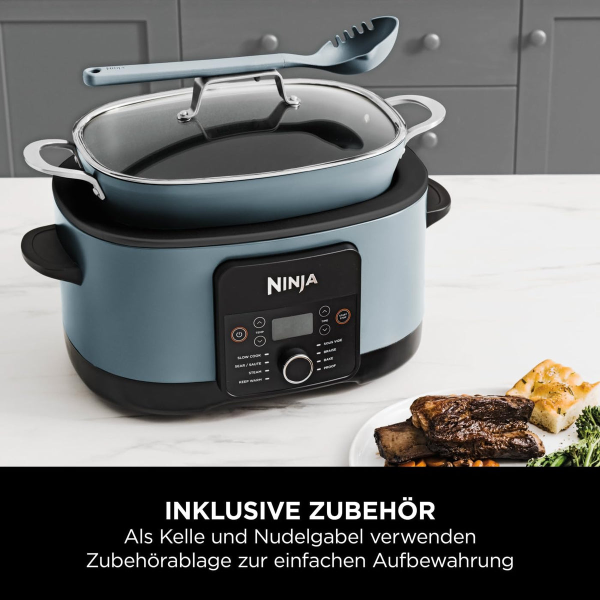 Ninja Foodi PossibleCooker (8 l), MC1001EU, 8 porții, gri sare de mare