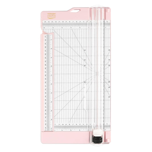 Vaessen Creative 2207-110 Paper Cutter for Cutting and Folding Straight Lines on A3, A4 and Smaller Paper Sizes, Pink, for Scrapbooking and Card Making, 6" x 12"