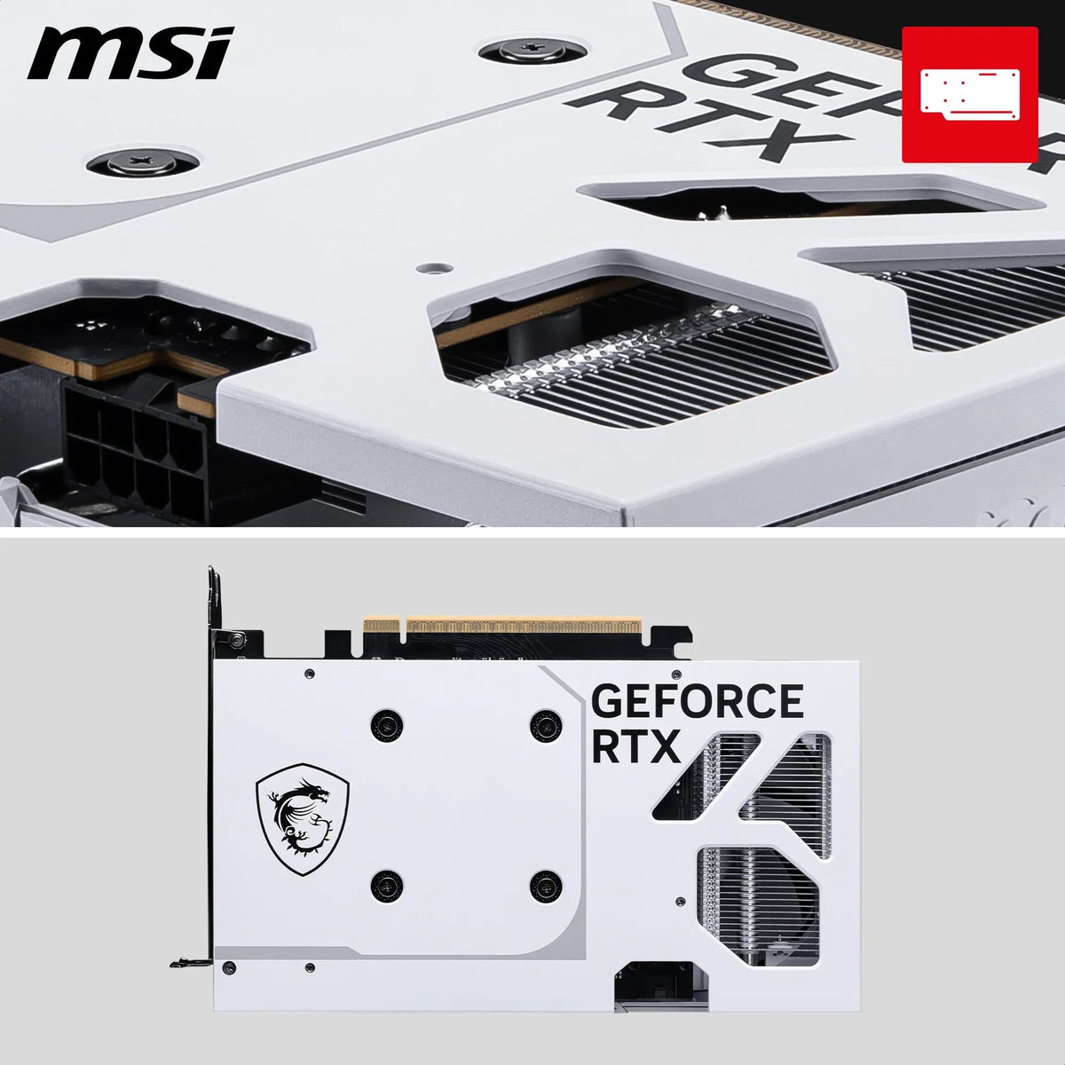 MSI GeForce RTX 5060 8G Ventus 2X OC White - 8GB GDDR7 (28Gbps/128-bit), PCIe 5, Boost: 2527 Hz, HDMI 2.1b, DisplayPort 2.1b - V537-003R