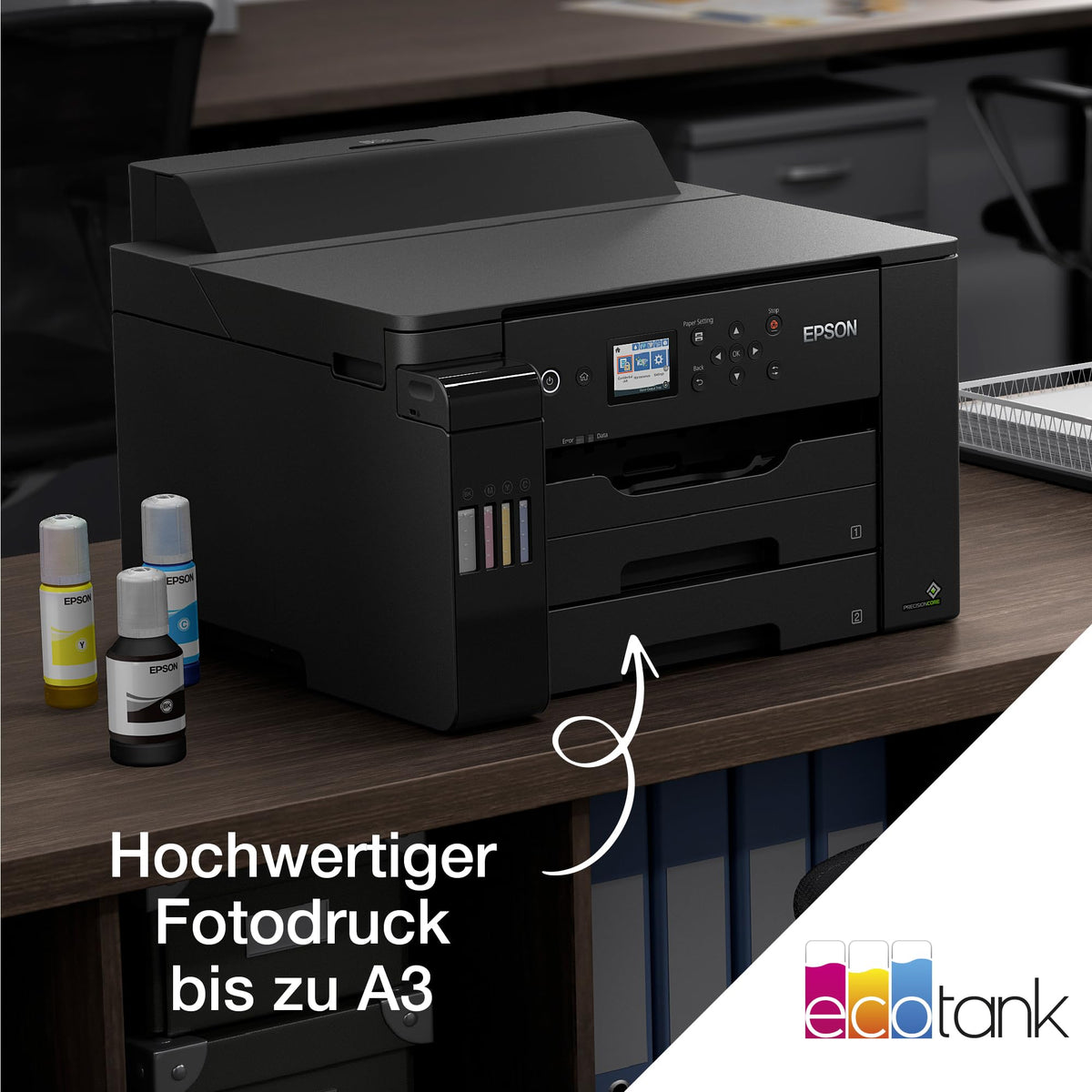Epson EcoTank ET-16150 Ink Tank Printer | for small offices & businesses | WiFi | A3+ | Duplex printing | 6.1 cm LCD display | includes ink for up to 3 years