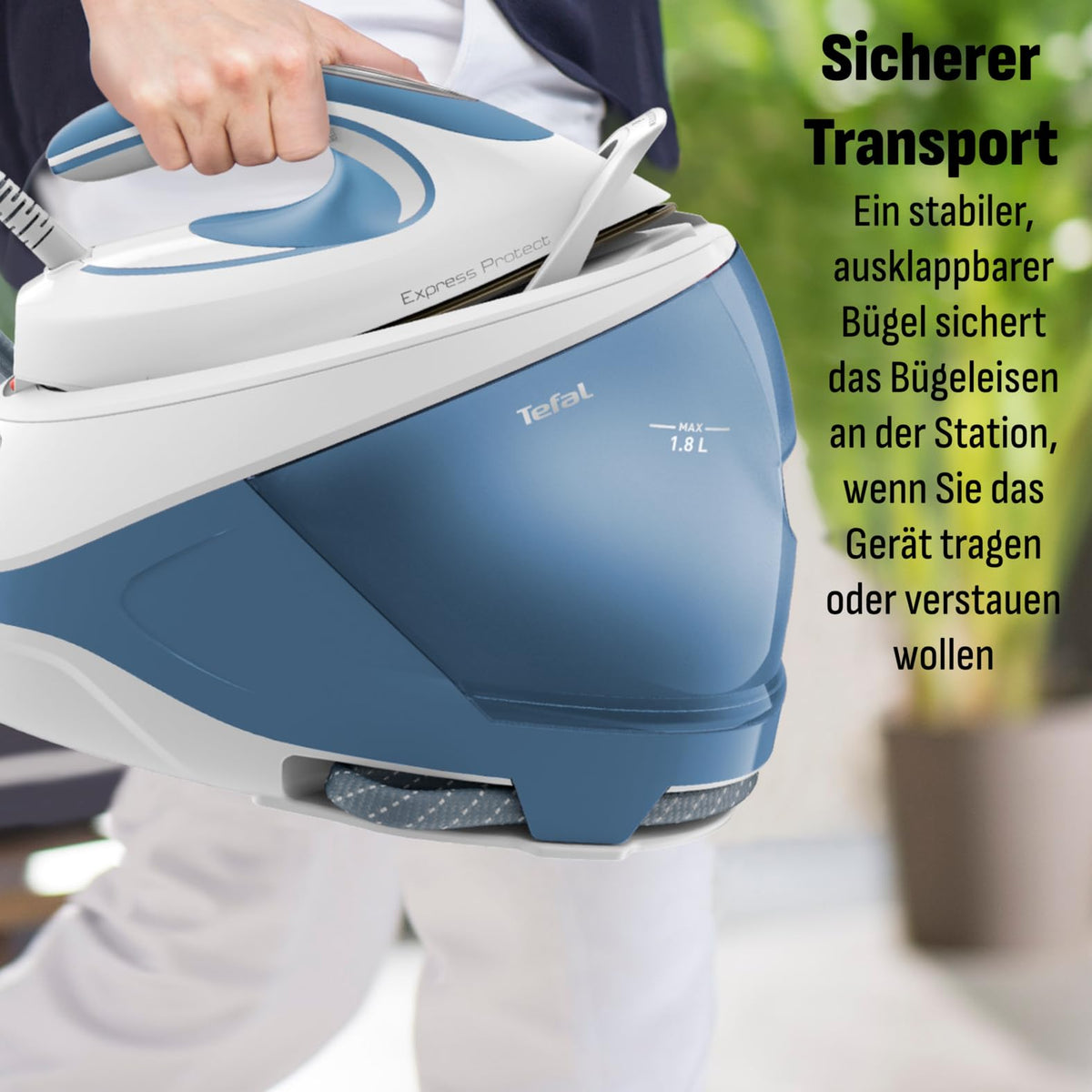 Tefal Stație de călcat cu aburi Express Protect, putere mare de 7,5 bari - SV9202