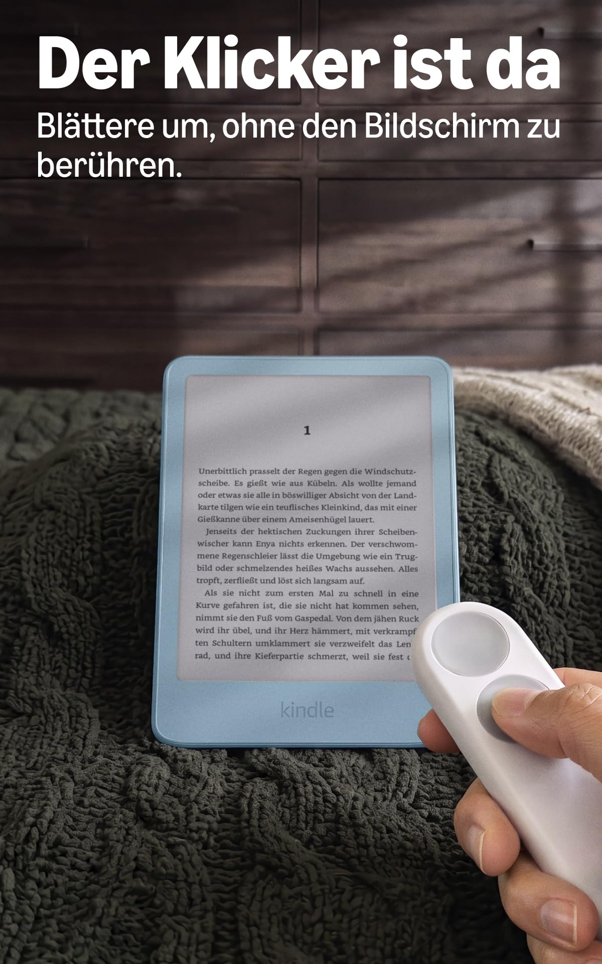 Amazon Kindle 32 GB (latest generation), thinner, new aluminum design, 6-inch display, ad-free - Alpine Blue Aluminum - LP38MA