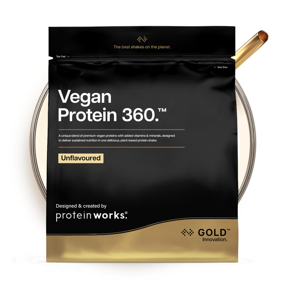 Protein Works | Vegan Protein 360 - Gold, fără aromă, 2kg - POWVEGANUNF2KG