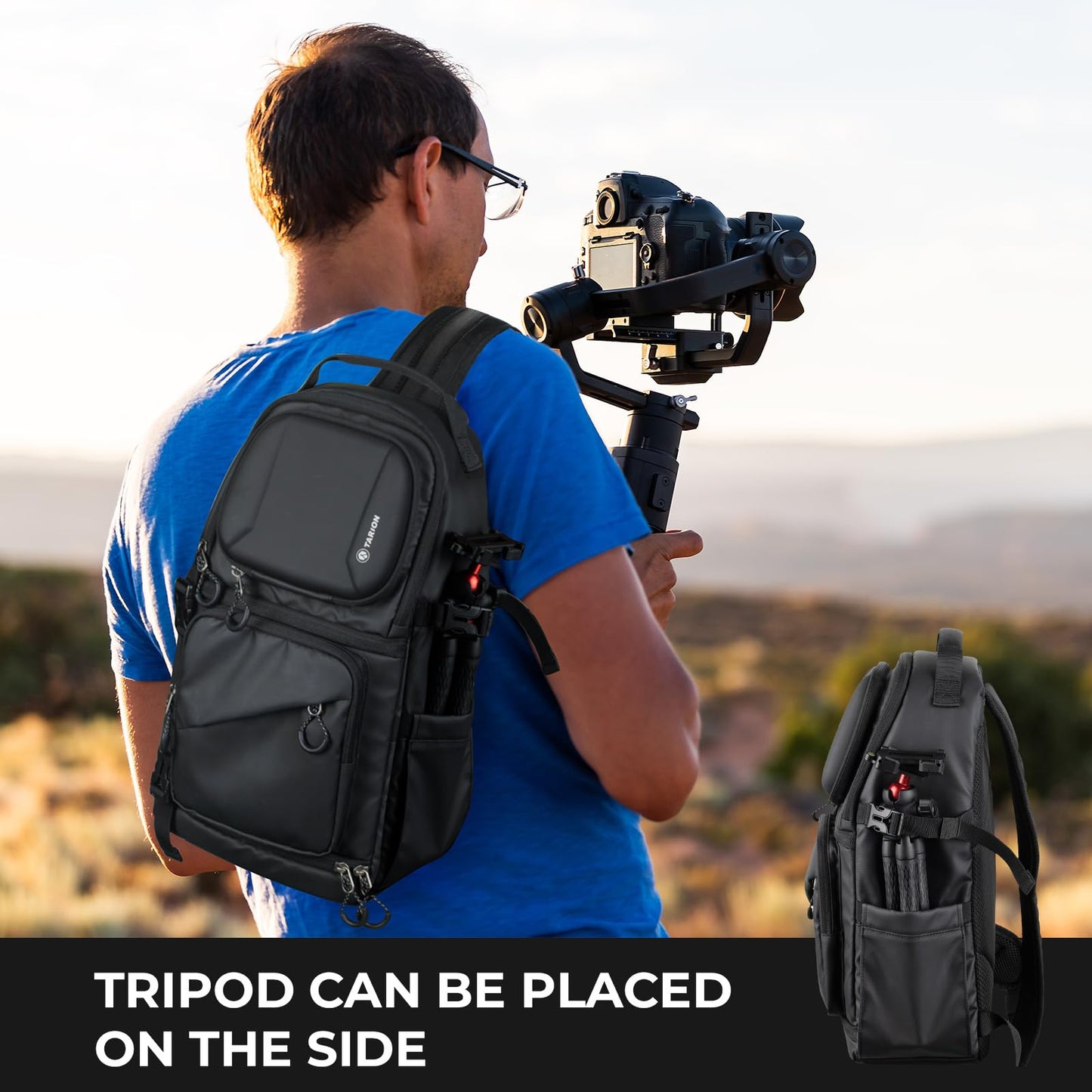 TARION 2-in-1 camera bag sling backpack photo backpack water-repellent TR-S