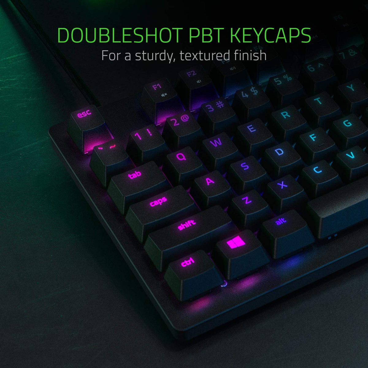 Razer Huntsman Tournament Edition (Red Switch) - Gaming Keyboard without Numpad (Linear Optical Switches, Doubleshot PBT Keycaps, Detachable USB-C Cable) QWERTY US Layout | Black - RZ03-03080300-R3G1