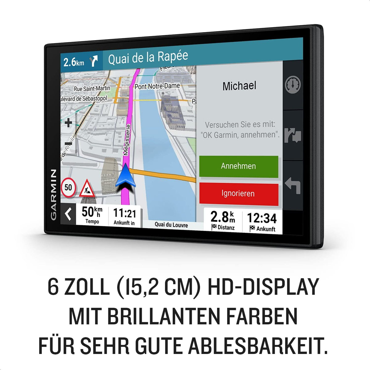 Garmin DriveSmart 66 MT-S Amazon Alexa – Dispozitiv de navigație cu Alexa integrată, ecran HD luminos de 6 inch (15,2 cm), hărți europene 3D cu zone de mediu, informații despre trafic în timp real prin aplicația Garmin Drive. - 010-02469-12
