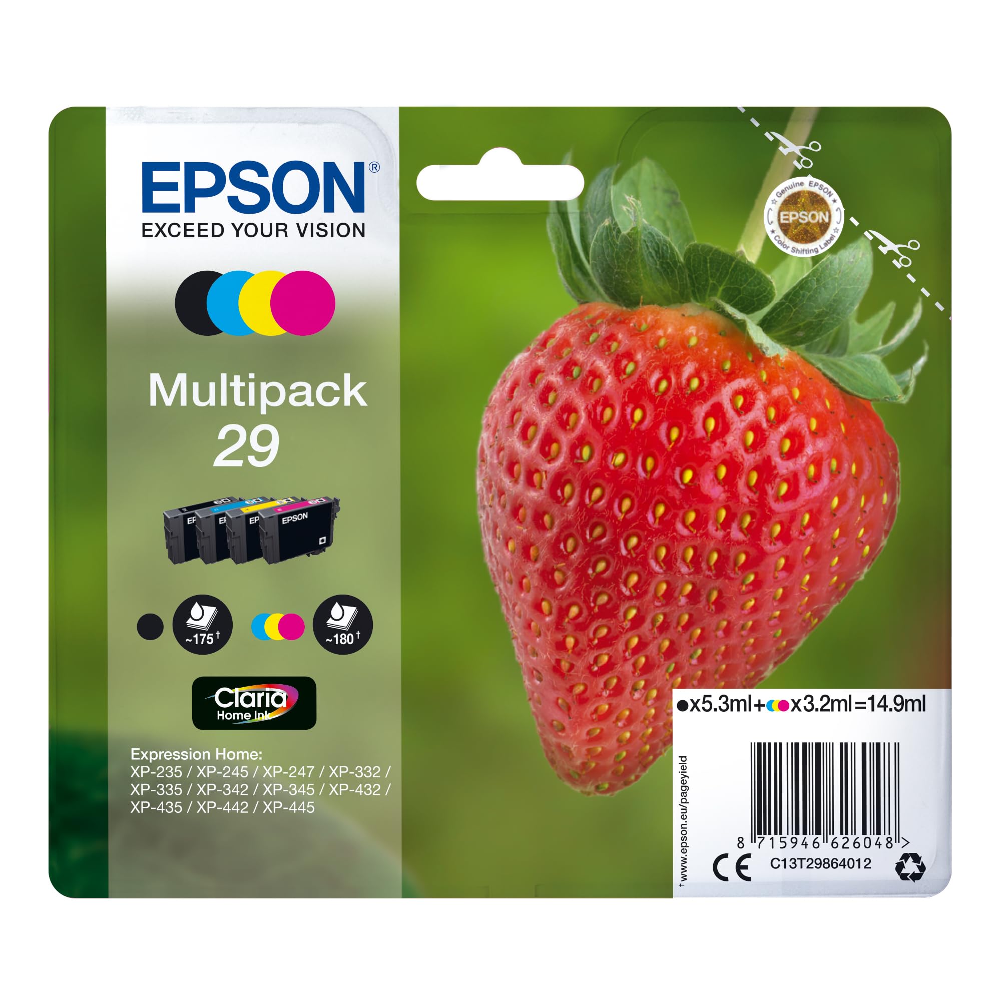 Pachet multiplu Epson 29 Strawberry, 4 bucăți (T2986)