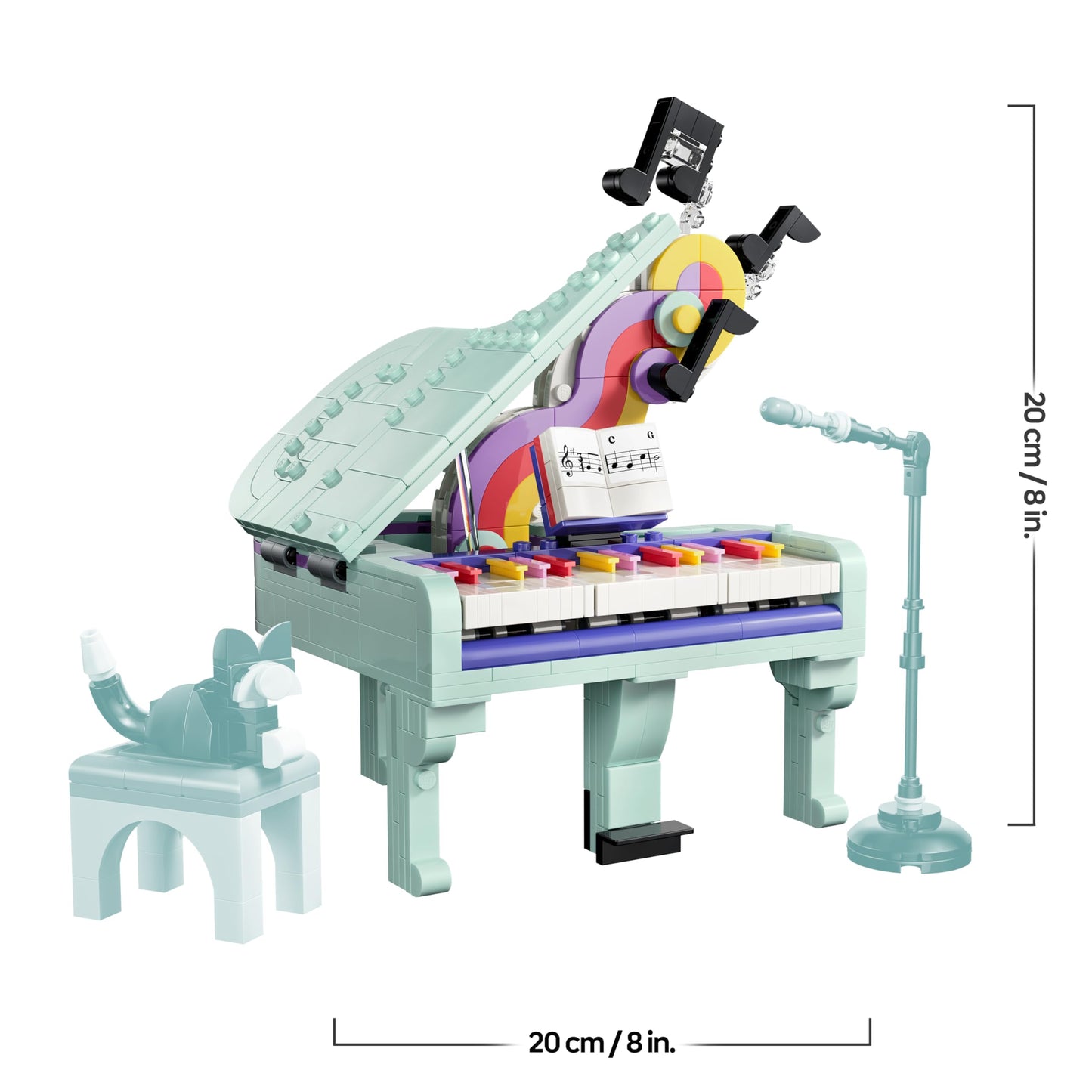 LEGO Creator 3-in-1 set decorative piano with cat - retro model building with 3 building options: piano, radio or record player - DIY children's room decoration - gift for girls and boys aged 9 and up - 31392