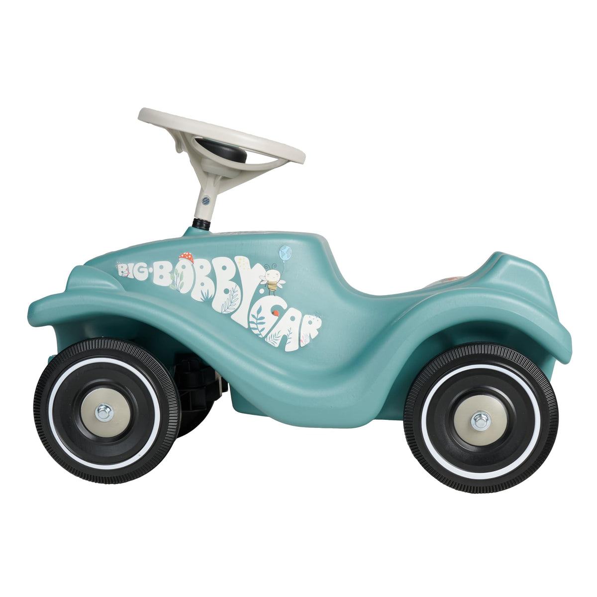 Big Bobby Car Classic Life - Ride-on car for children from 1 year, made from recycled plastic, ergonomic body, safety steering wheel with horn, sturdy wheels, Petrol-Beige, suitable from 12 months. - 800056148