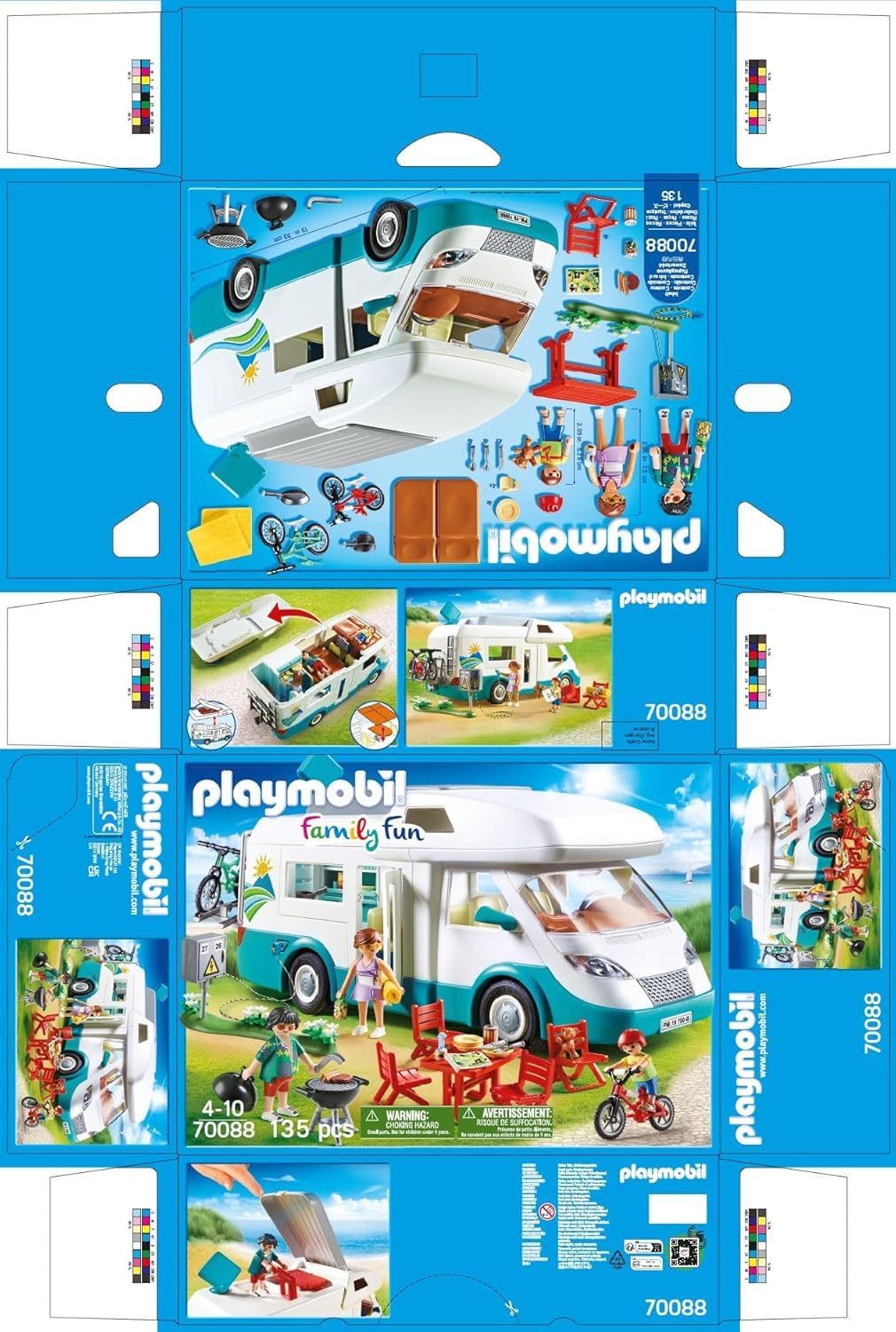 PLAYMOBIL | Family Fun | Family motorhome | with removable roof | Toys for children aged 4 and over | 70088