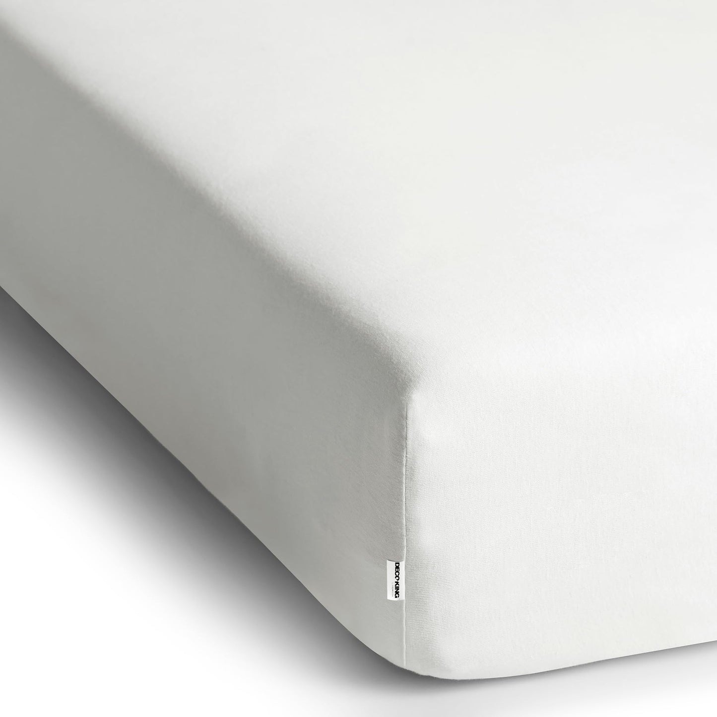 DecoKing fitted sheets 220-240x220+30 100% combed cotton white fitted sheets jersey box spring bed amber - Amber