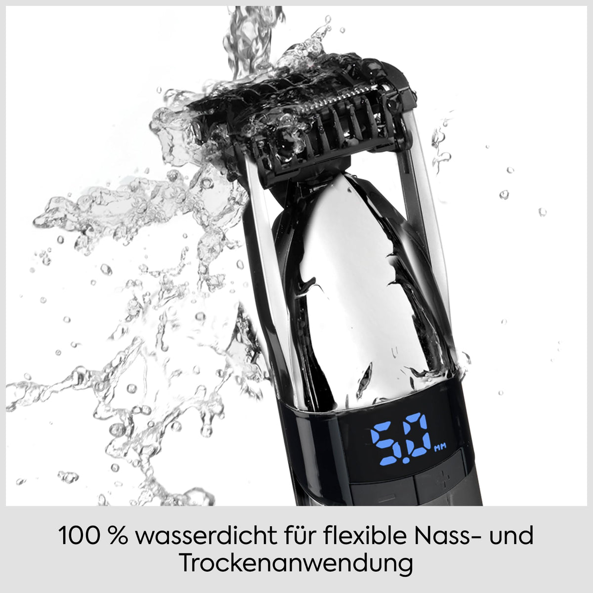 BaByliss Super-X Metal Stubble Trimmer – Waterproof beard trimmer with Japanese steel blades (0.4–5 mm), digital display, lithium-ion battery, 90 minutes runtime, S996E