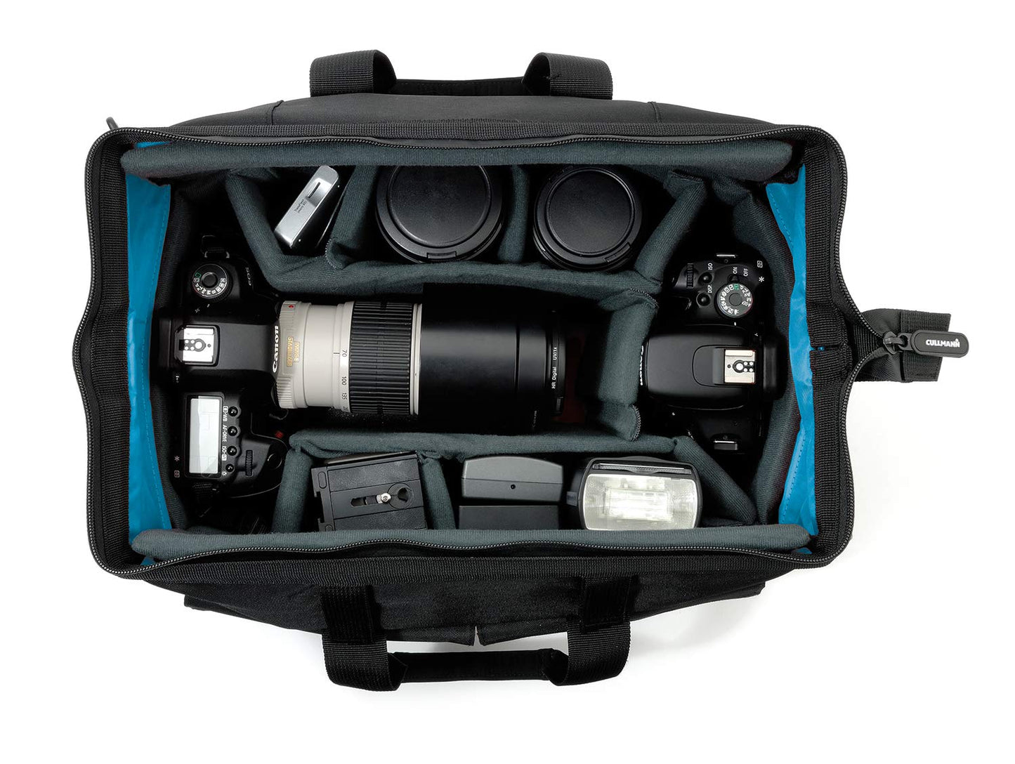 CULLMANN - 98380 - AMSTERDAM Maxima 520 camera bag for medium to large DSLR equipment with large pocket opening, black - internal dimensions 360x170x200m - 1300g light