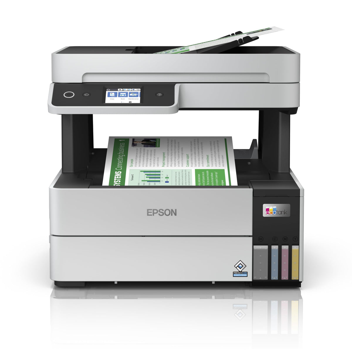 Epson EcoTank ET-5150 Ink Tank Printer | for small offices & businesses | WiFi & Ethernet | A4 | Print, Copy, Scan | Duplex Printing | 6.1 cm Touchscreen | 35 Pages Document Feeder