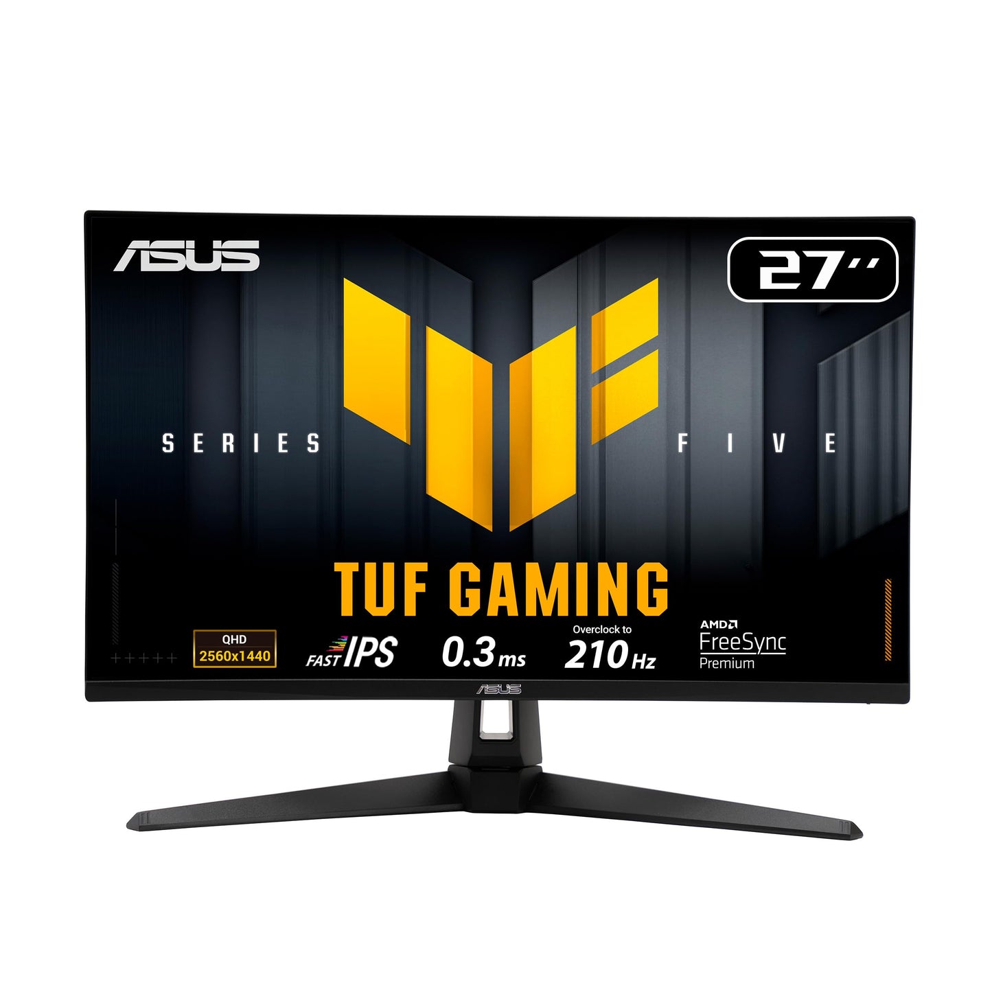 ASUS TUF Gaming VG27AQ5A QHD Monitor (27 inch, 2560 x 1440, 210Hz (OC), Fast IPS, ELMB Sync, 0.3ms response time, speakers, HDMI, DisplayPort, Gaming AI)