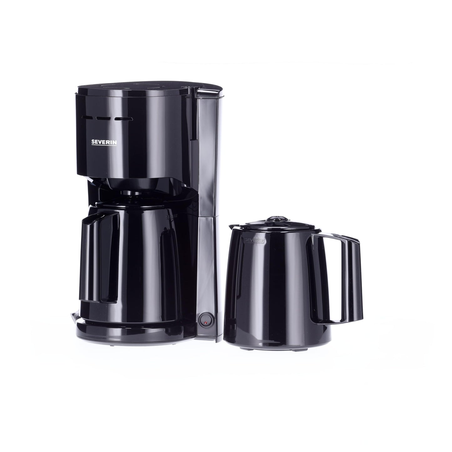 SEVERIN filter coffee machine with 2 thermal jugs, coffee machine for up to 8 cups per jug, filter machine with 2 vacuum jugs, black, KA 9307