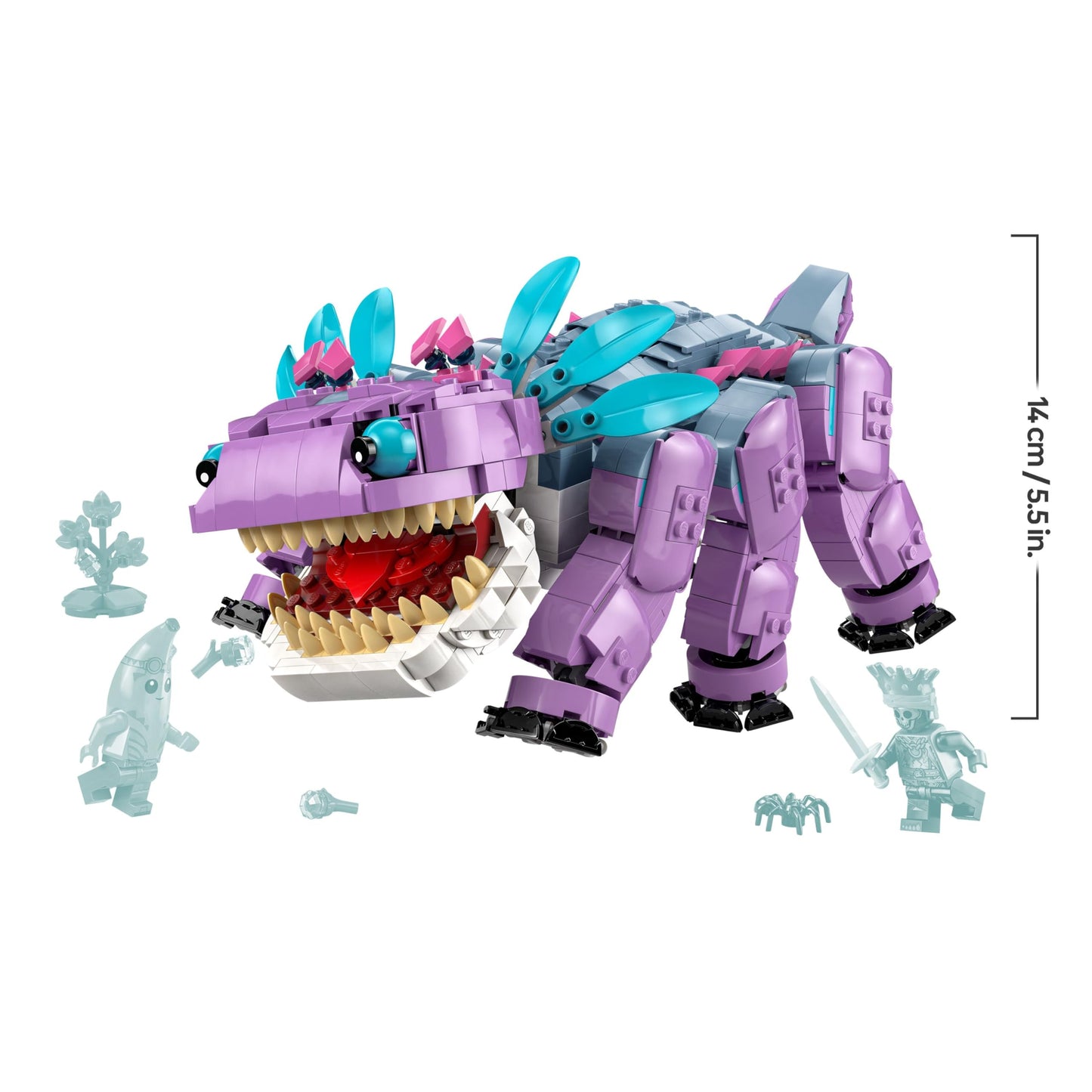 LEGO Fortnite Klombo gaming toy - play set with minifigures - dinosaur figure with island adventure scarf and ORO on Klombo's back - gamer gift for boys, girls and fans aged 10 and over - 77077