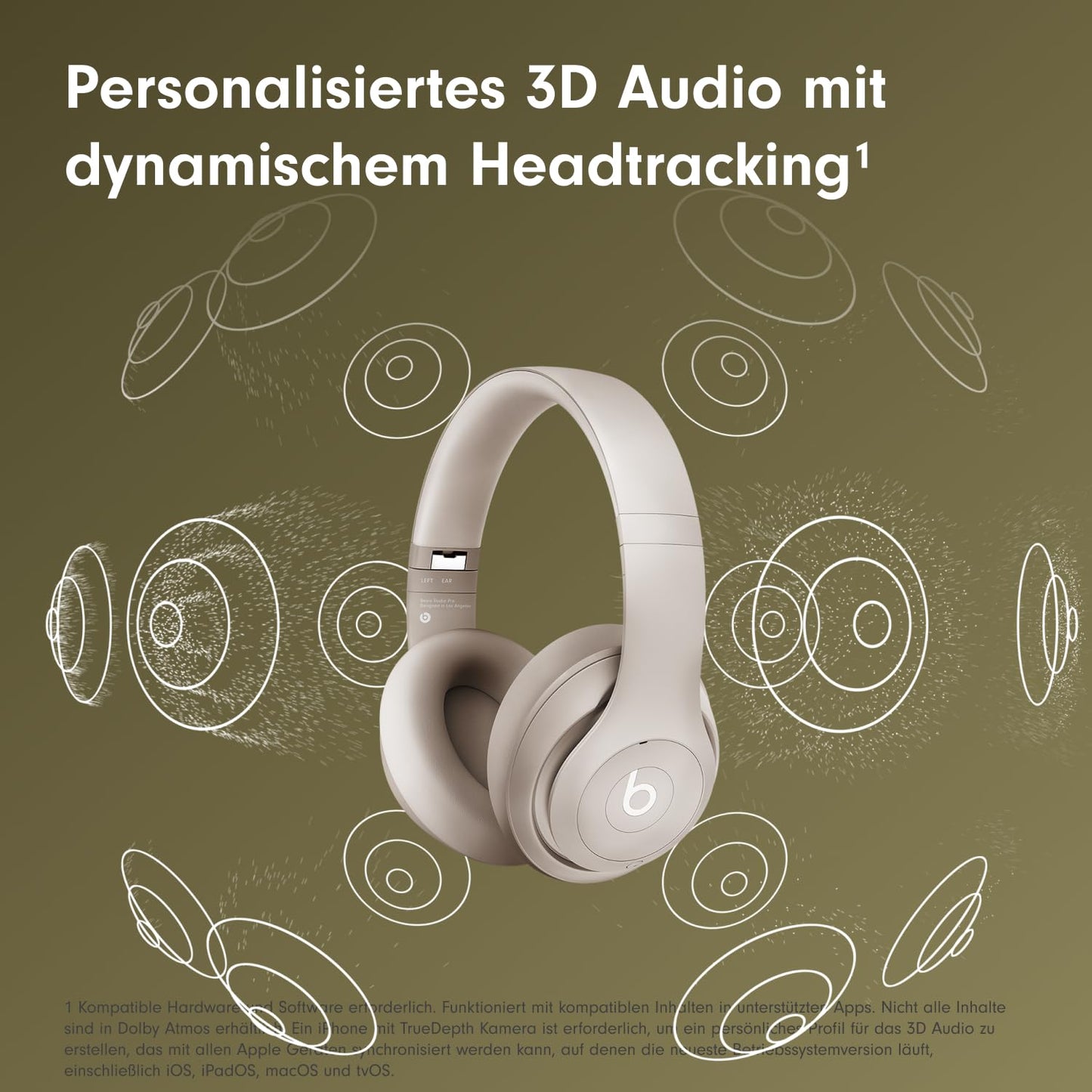 Beats Studio Pro - Wireless Bluetooth Noise Canceling Headphones - Personalized 3D Audio, USB-C Lossless Audio, Apple & Android Compatibility, Up to 40 Hours Playback Time - Sandstone - MQTR3ZM/A