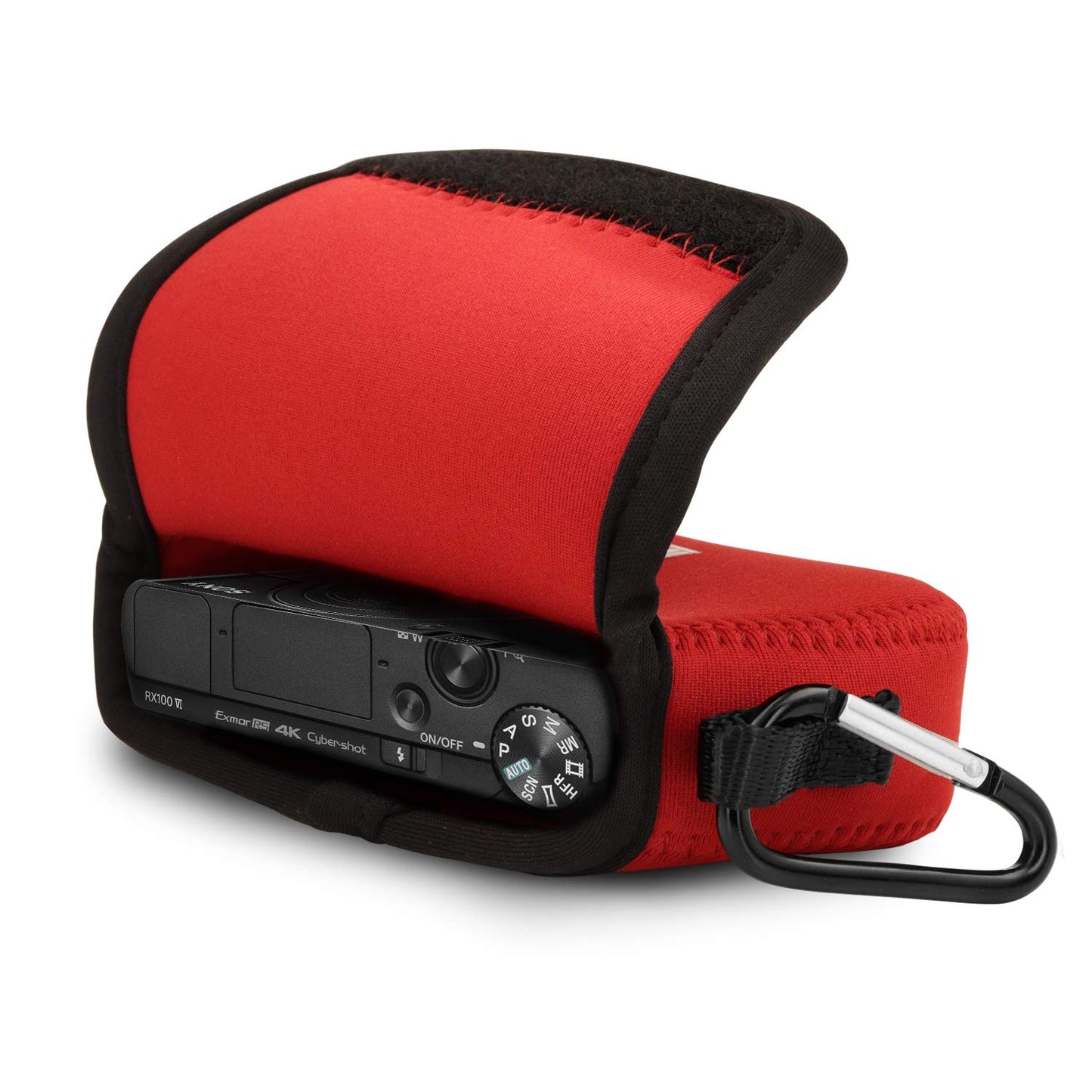 MegaGear MG086 Ultralight Neoprene Camera Case Compatible with Sony Cyber-Shot DSC-RX100 VI, V, IV, III, II - Red