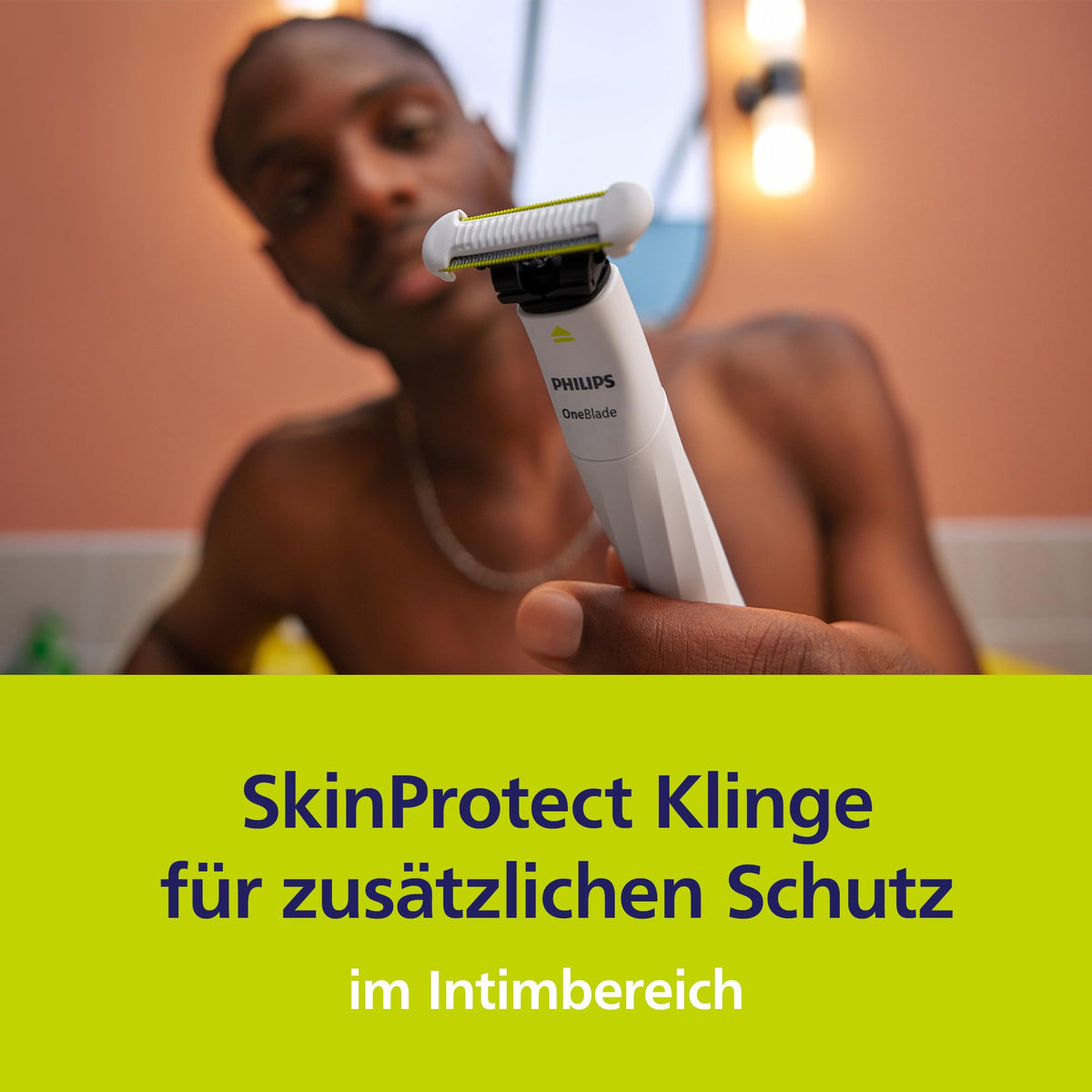 Philips OneBlade QP229/50 Skin Protect Replacement Blade, for OneBlade electric shavers and trimmers, durable stainless steel, trimming and shaving with extra skin protection, 2 pieces