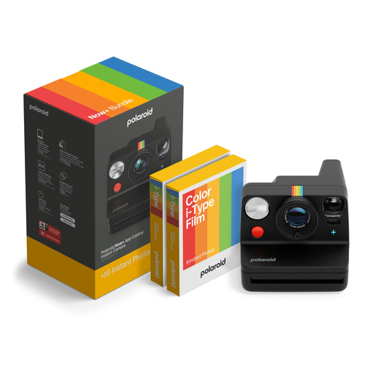 Polaroid - Now+ Gen 3 - Instant camera with Bluetooth connection - Bundle camera + color film (16 photos) Black (6562) - 006562
