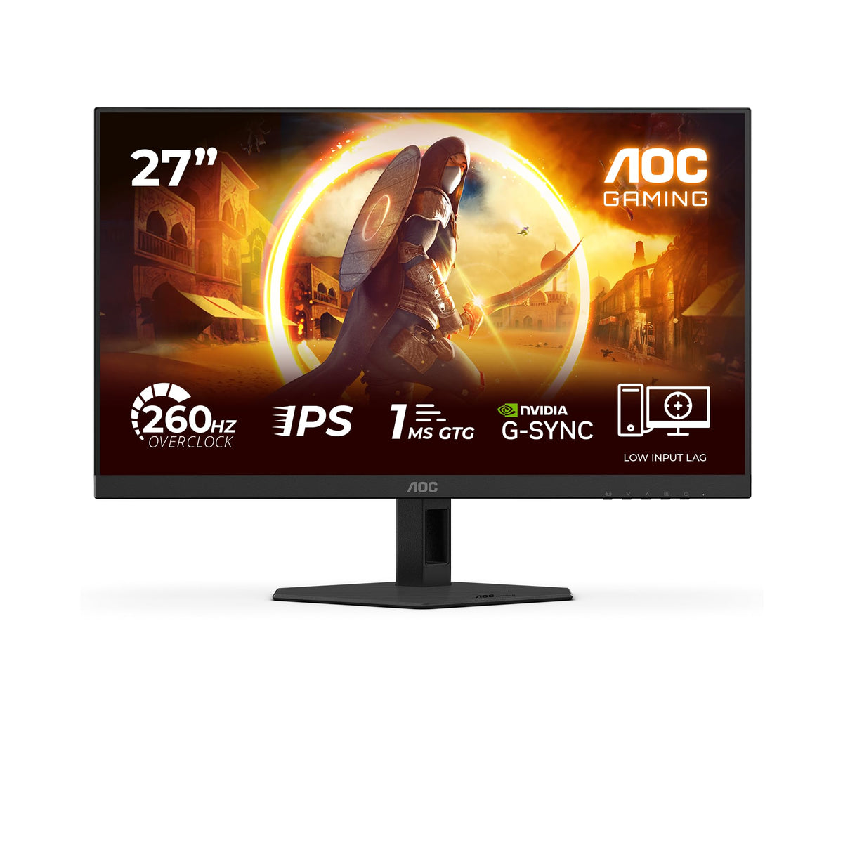 AOC 27G4ZREAD Monitor FHD de 27 inch, 260Hz (OC, Native 240Hz), Panou Fast IPS, 1ms GtG, Adaptive Sync, HDR10, Compatibil G-Sync, (1920x1080 HDMI 2X 2.0 DP 1x 1.4) Negru - 27G4ZREAD/01