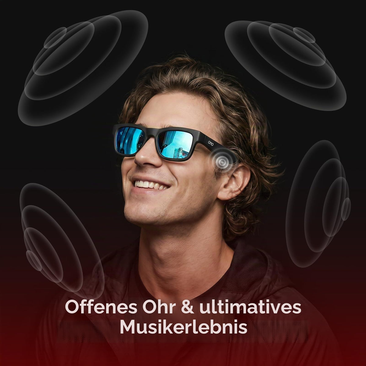 OhO Open Ear Smart Glasses, UV400 Z87.1 Lightweight Bluetooth Sunglasses - A8