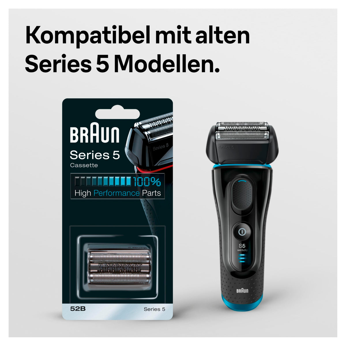 Braun Electric Shaver Cutting Head Series 5, 52B, Black - 072164