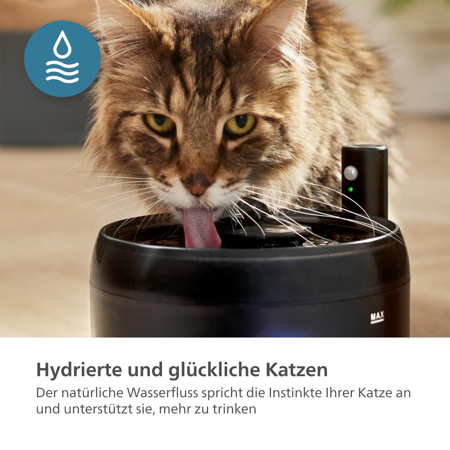 Philips Pet Series Cat Fountain, Smart Drinking Fountain, Leak Protection, Refill Monitoring, Motion Activation, Whisper Quiet (PAW3210/02)