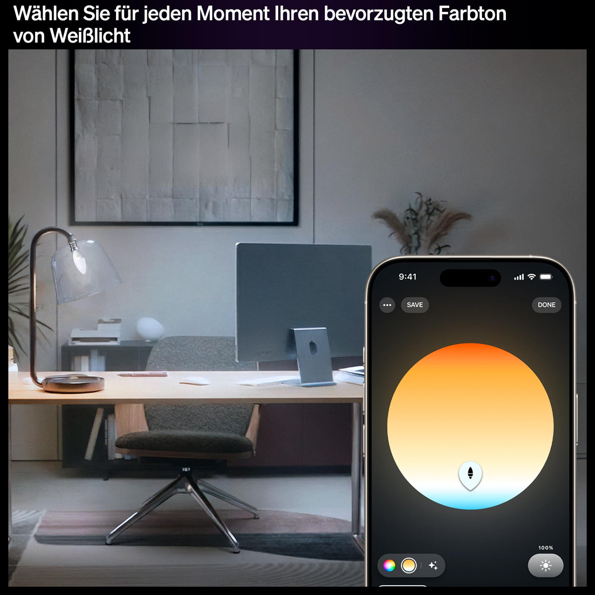Philips Hue Smart LED Bulb, B39, E14, 1-Pack, White Ambiance, Full Spectrum Light 1,000 K–20,000 K, 500 lm, Extremely Low Dimmable, Alexa, Google Home, Apple Home - 929004295601