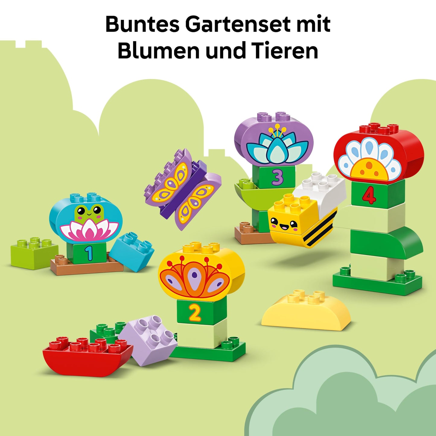 LEGO DUPLO Town Creative Flower Garden - Motor skills toy for children aged 2 and up - Montessori toy - Learning toy for preschool children - Garden game for toddlers - Gift idea 10444