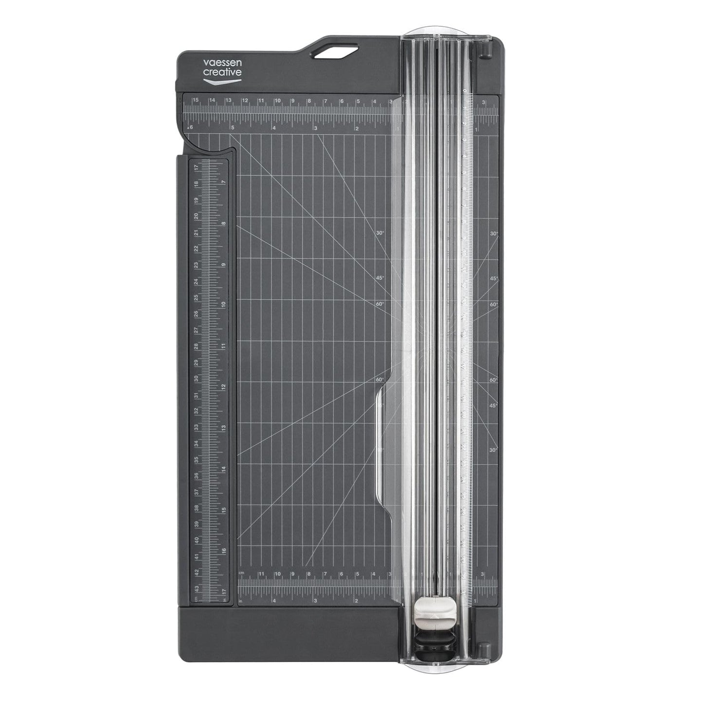 Vaessen Creative paper cutter with folding board 15 x 30.5 cm anthracite gray - paper cutting machine for the office and scrapbook accessories for card making - paper and cardboard up to A3 format - 2207-113