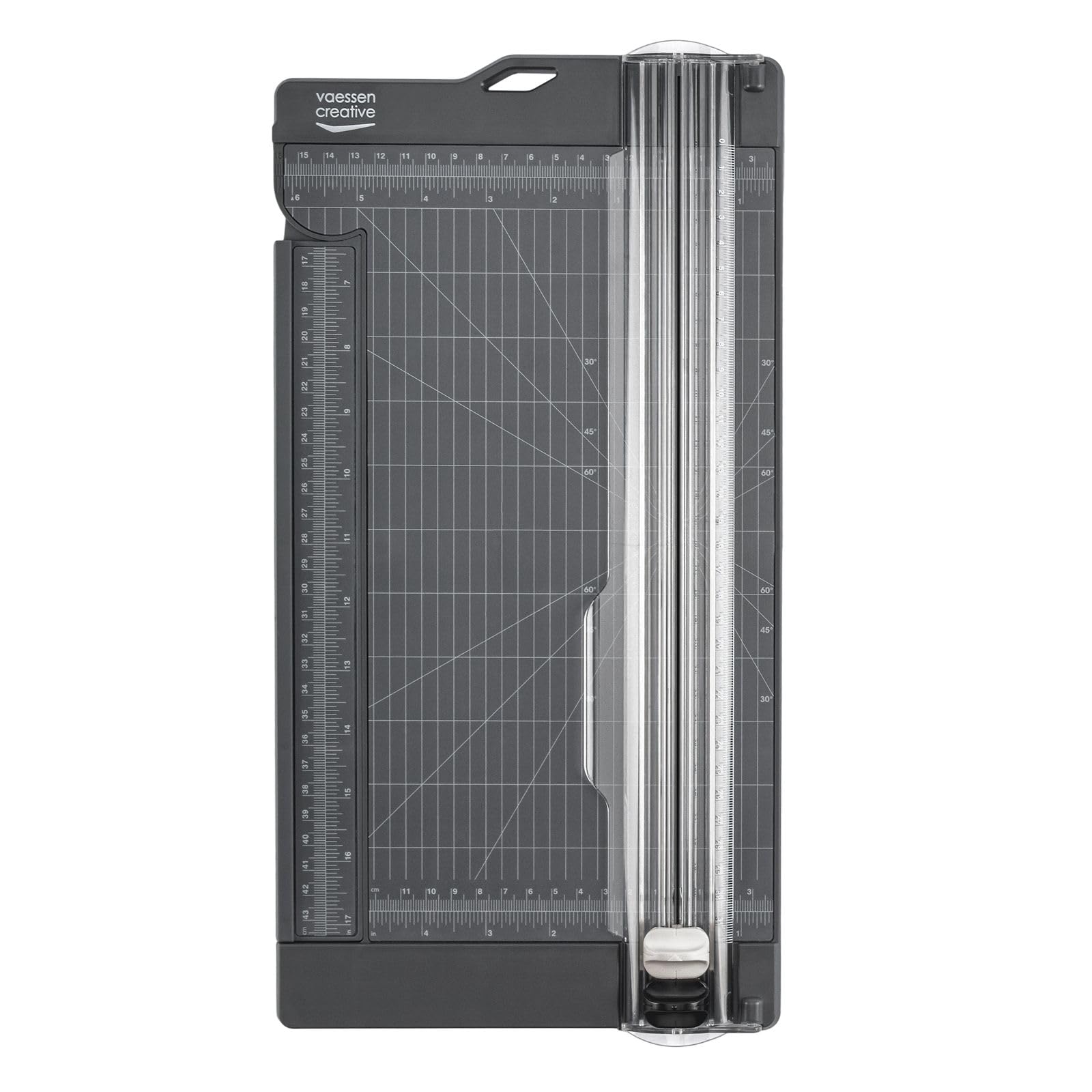Vaessen Creative paper cutter with folding board 15 x 30.5 cm anthracite gray - paper cutting machine for the office and scrapbook accessories for card making - paper and cardboard up to A3 format - 2207-113