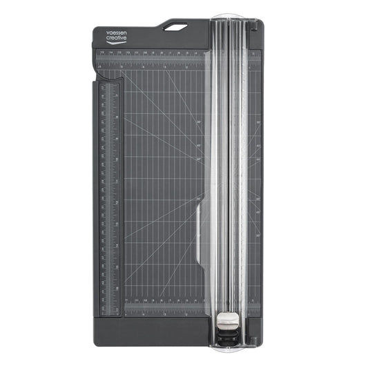 Vaessen Creative paper cutter with folding board 15 x 30.5 cm anthracite gray - paper cutting machine for the office and scrapbook accessories for card making - paper and cardboard up to A3 format - 2207-113