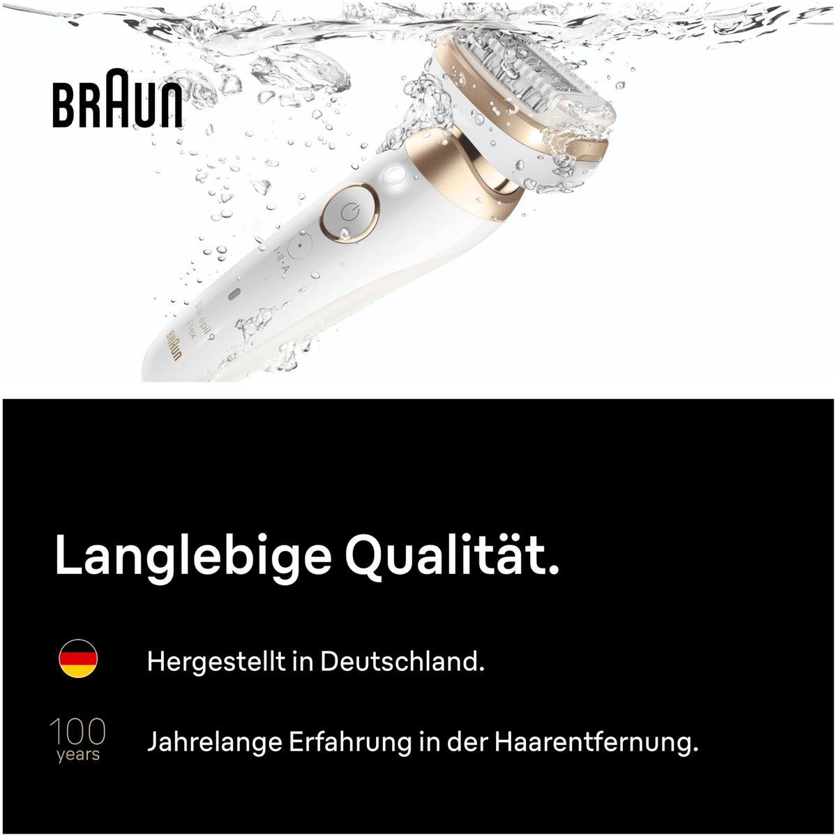 Braun Epilator pentru femei Silk-épil 9 Flex, Ladyshaver, 9-681 3D, Alb/Auriu - SE9-681