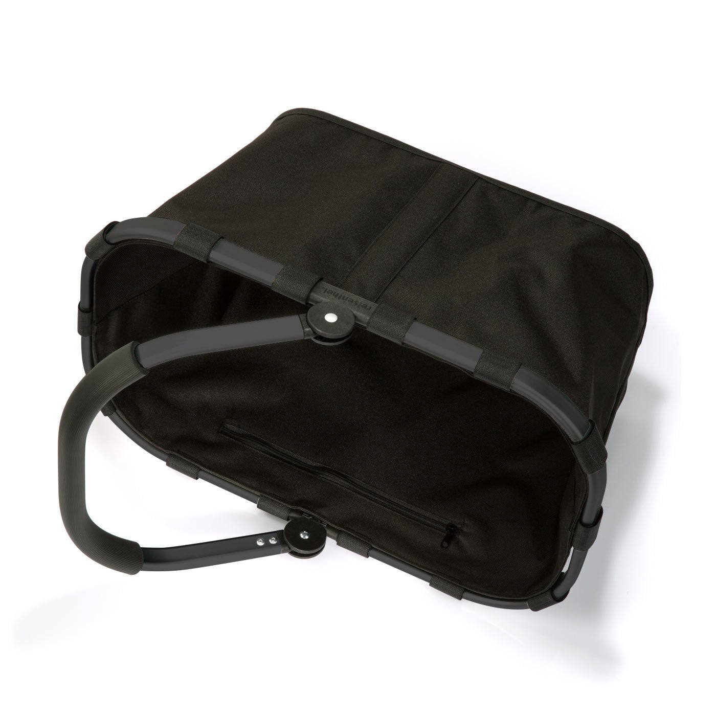 reisenthel carrybag in black – sturdy shopping basket with plenty of storage space and practical inner pocket – elegant and water-repellent design - BK7040