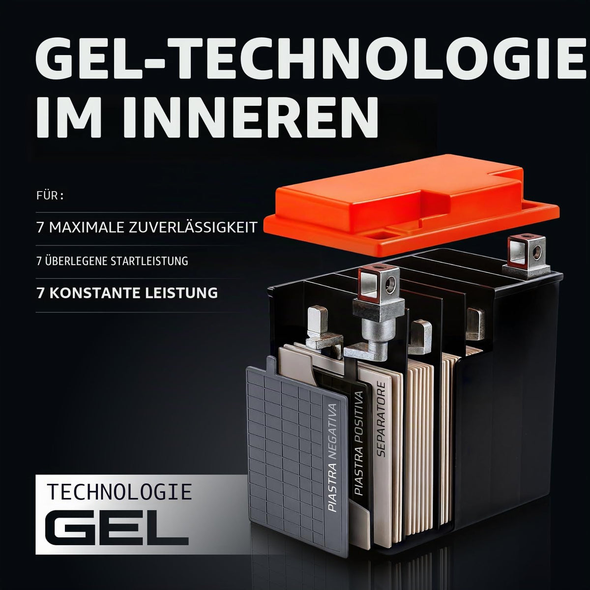 GP-PRO Gel-Batterie GB10L-B 12 V 11 Ah pentru scutere și motociclete - GP-031