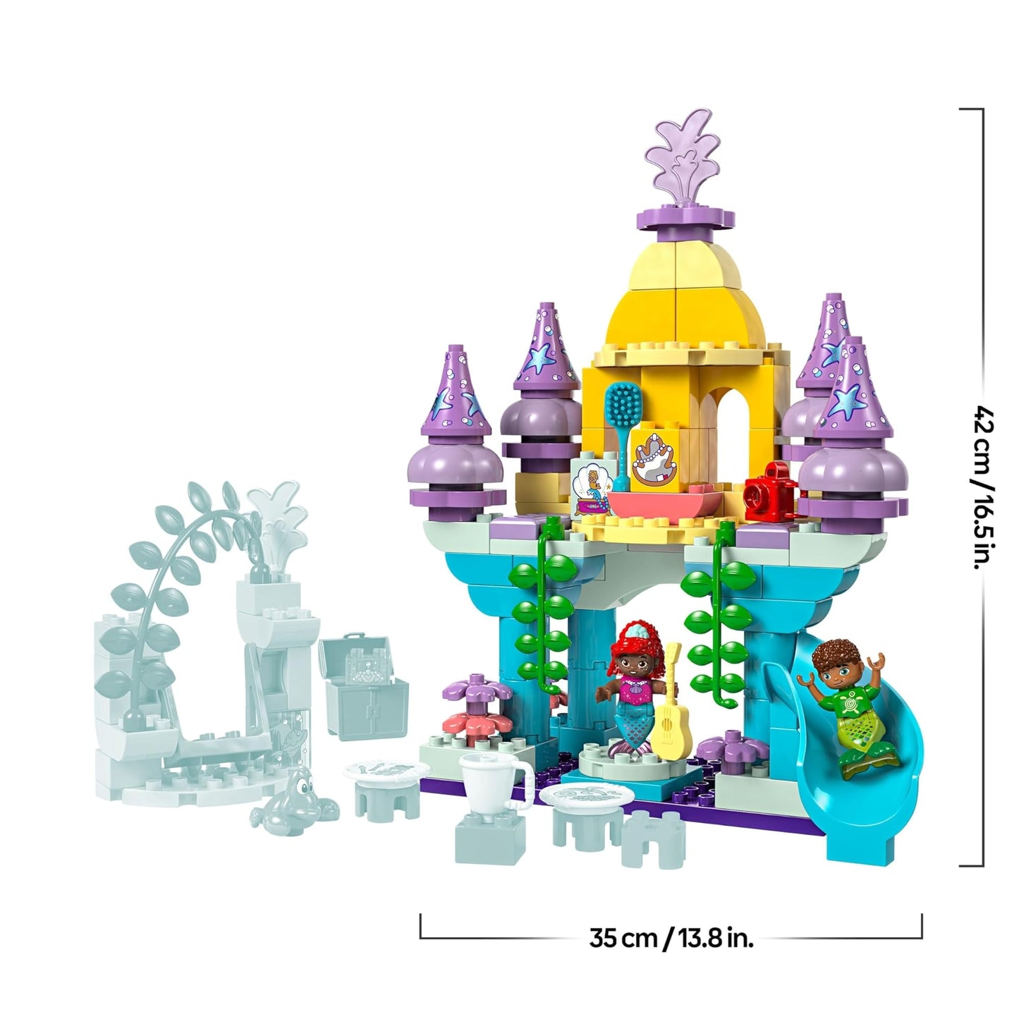LEGO DUPLO Disney Ariel's Magical Underwater Palace - Castle Toy from The Little Mermaid for Girls & Boys from 2 Years - Educational Toy for Children with 3 Figures - Gift - 10435