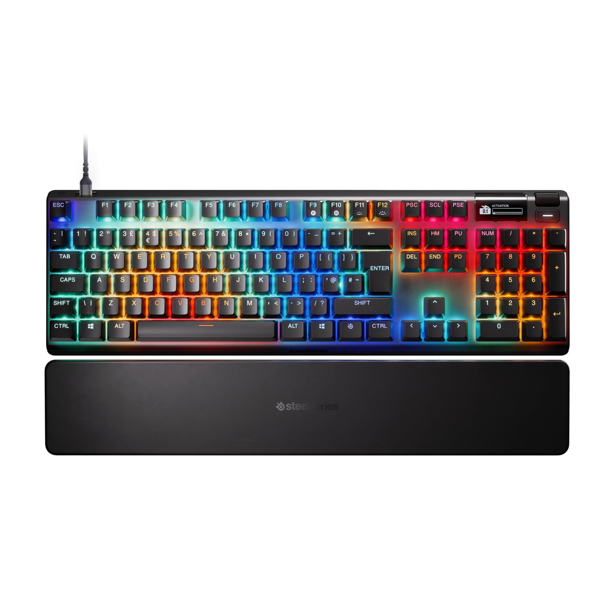 SteelSeries Apex Pro Gen 3 - Tastatur pentru gaming - Switch-uri Hall Effect; OmniPoint 3.0 - Actuare ajustabilă - Presetări pregătite pentru joc - Trigger rapid, Mod de protecție, Rapid Tap/SOCD - QWERTY în engleză - 64661