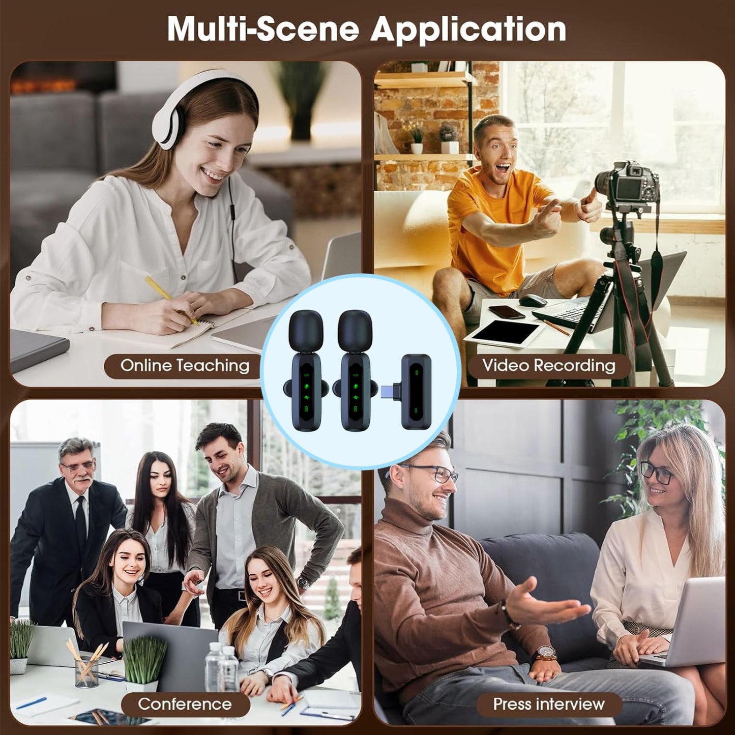 Mini Lavalier Microphone for Android iPhone iOS Devices Noise Canceling Lapel Microphone for Recording Clip-on Microphone for Video Recording Tiktok YouTube Vlog Podcast Content Creator - J3