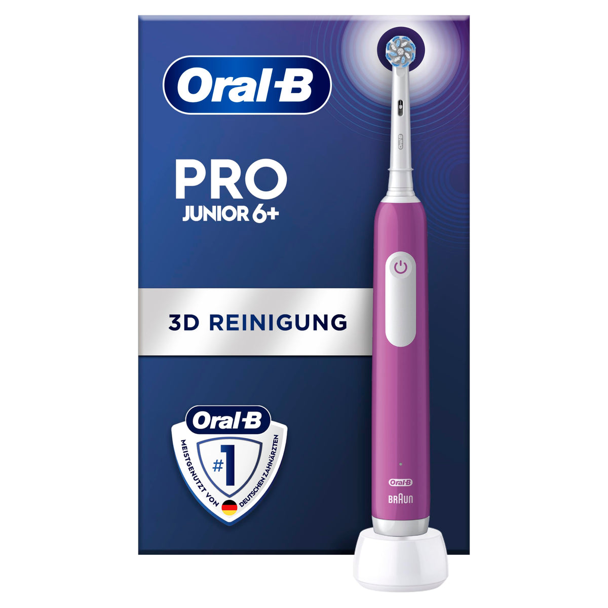 Periuță de dinți electrică Oral-B Pro Junior pentru copii, Violetă - 8006540742891